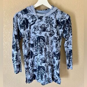 Kids Columbia Long Sleeve Forest Print Tunic Hooded Size L